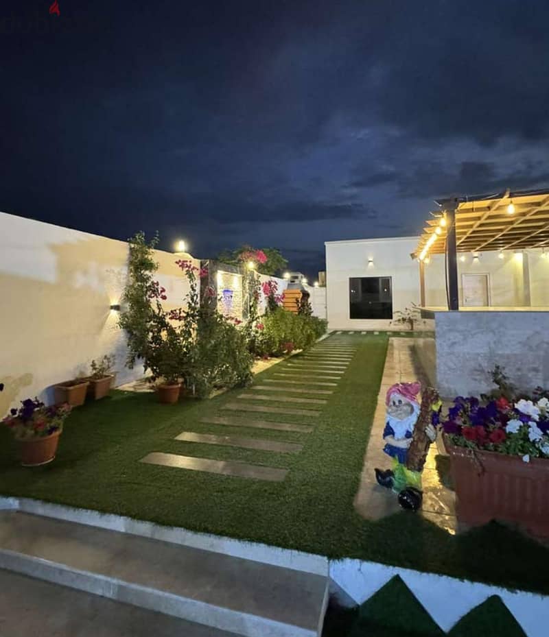 Night garden entrance and walkway