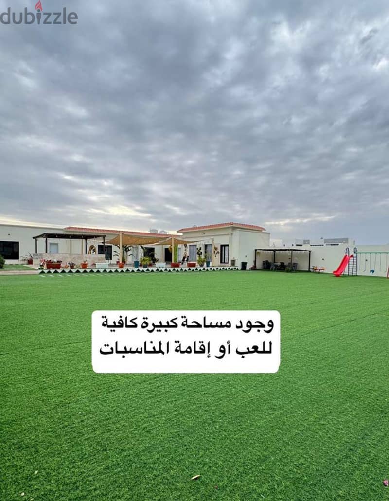 Large lawn for play and gatherings